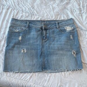 Dynamite Denim Distressed Mini Skirt